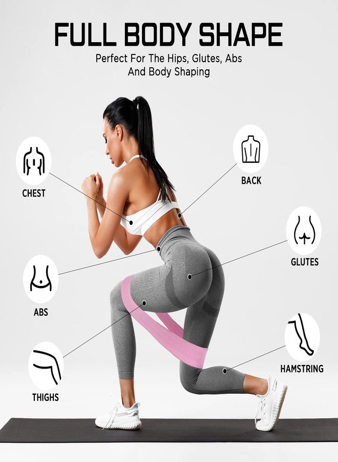 Bunnycool 24 Pcs Fabric Resistance Bands for Working Out Strength Exercise Bands for Women Men Resistance Loop for Legs and Butt, Yoga, Pilates, Rehab, Fitness and Home(Pink,Medium Resistance) - Image 3