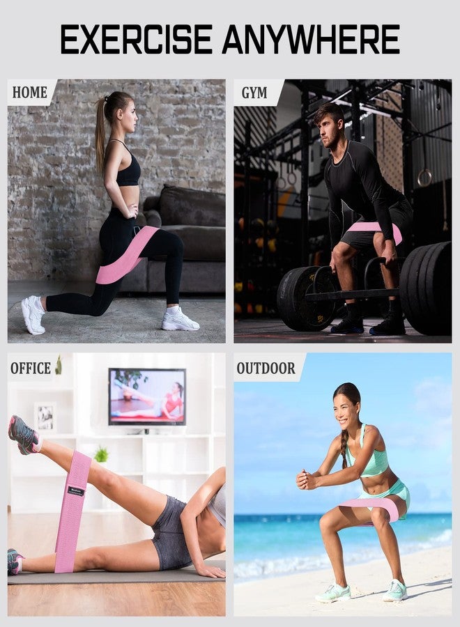Bunnycool 24 Pcs Fabric Resistance Bands for Working Out Strength Exercise Bands for Women Men Resistance Loop for Legs and Butt, Yoga, Pilates, Rehab, Fitness and Home(Pink,Medium Resistance) - Image 5