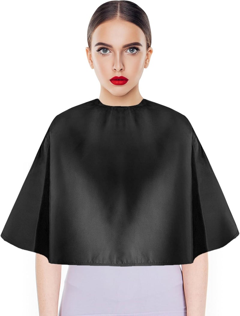 LOPHE Hairdressing Cape Black Waterproof Salon Hair Cutting Shawl for Women Men Kids Barber Cape Makeup Apron for Salon and Home Use