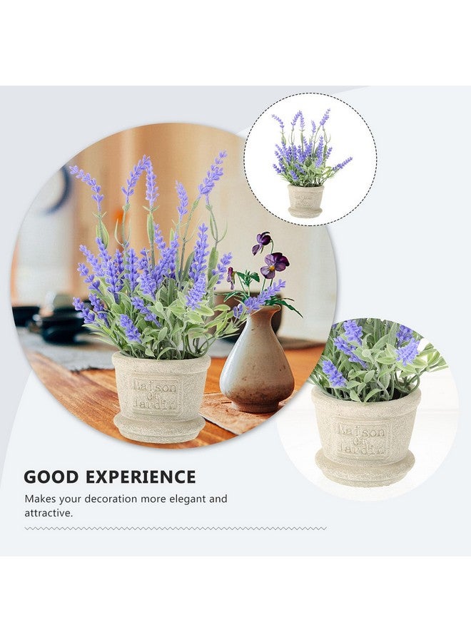 PartyKindom Large Lavender Plant in Pot - Faux Lavender Decor for Home - Office Coffee Table Rustic Artificial Lavender Flowers for Indoor and Outdoor Garden Patio Wedding Kitchen - Image 2