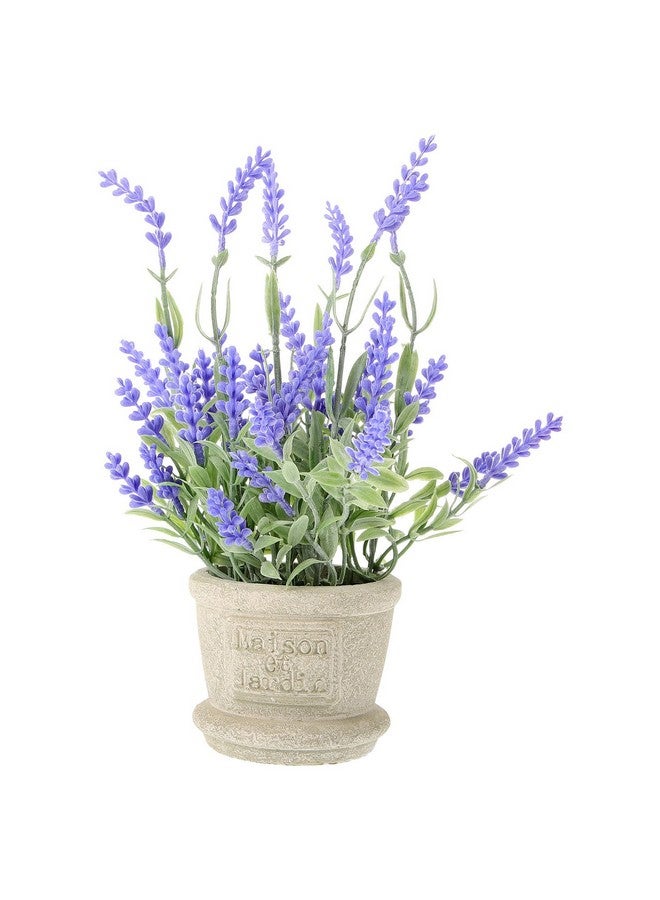 PartyKindom Large Lavender Plant in Pot - Faux Lavender Decor for Home - Office Coffee Table Rustic Artificial Lavender Flowers for Indoor and Outdoor Garden Patio Wedding Kitchen - Image 1