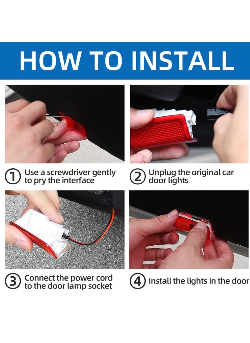 Loquat 4 Pack LED Car Door Logo Light Courtesy Projector Laser Welcome Lights - Image 3