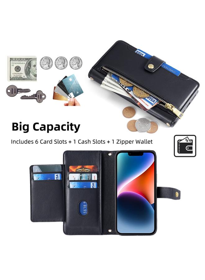 إيروريكس جراب هاتف Samsung Galaxy M33 5G من جلد الأغنام المزخرف بسحاب متقاطع مع محفظة جلدية - Image 2