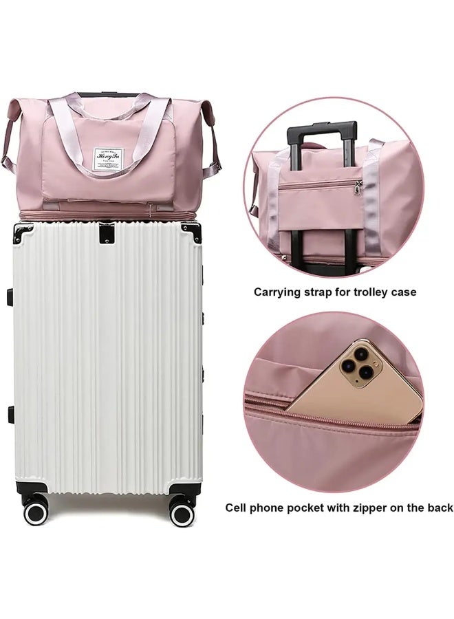 شنطة سفر دفل جيال مقاومة للماء بسعة كبيرة، 40 × 20 × 25 سم - زهري - Image 2