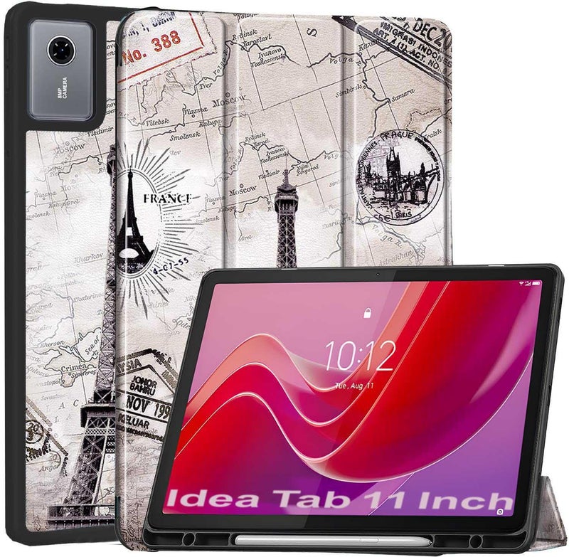 ProElite Cover for Lenovo idea Tab 11 inch 2025 case Cover, Soft Flexible Flip Case Cover for Lenovo idea Tab 11 inch 2025 with Pen Holder [Recoil Series] - Eiffel - Image 1
