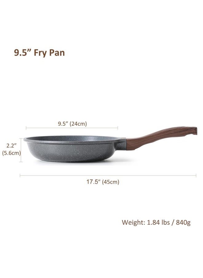 Sensarte Nonstick Frying Pan Skillet, Swiss Granite Coating Omelette Pan, Healthy Stone Cookware Chef's Pan, PFOA Free (8/9.5/10/11/12.5 Inch) (9.5 Inch) - Image 5