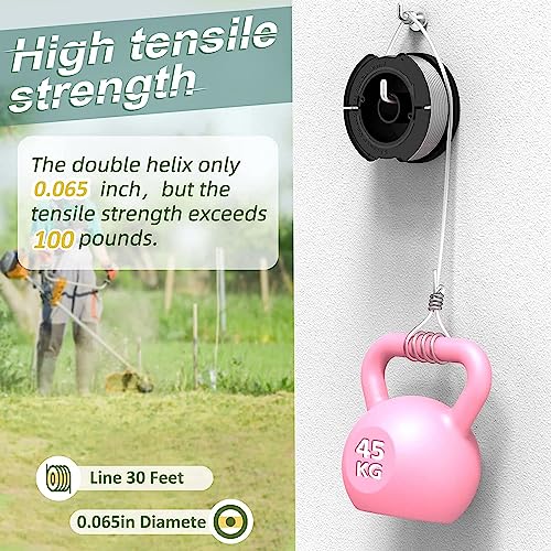 YWTESCH 16 Pack Weed Eater String Compatible with Black+Decker, 360ft 0.065" AF-100 Replacement Spool, Autofeed String Trimmer Line Fit for Black+Decker Weed Wacker(12 Spools,4 Spool Caps,4 Springs) - Image 4