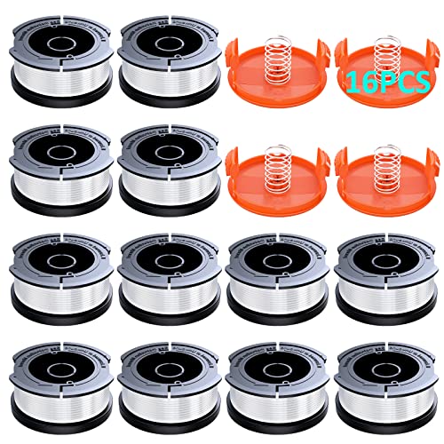 YWTESCH 16 Pack Weed Eater String Compatible with Black+Decker, 360ft 0.065" AF-100 Replacement Spool, Autofeed String Trimmer Line Fit for Black+Decker Weed Wacker(12 Spools,4 Spool Caps,4 Springs) - Image 1