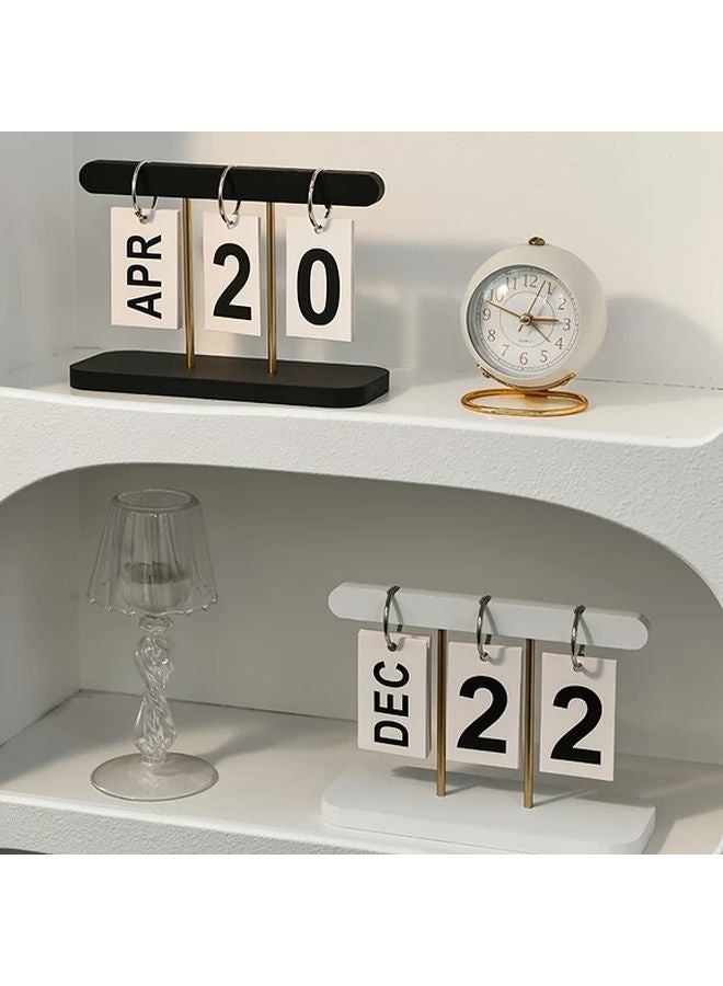 تقويم مكتب أبيض نوردي بتقليب الصفحات تصميم بسيط صفحات مرقمة بالأبيض والأسود - Image 4