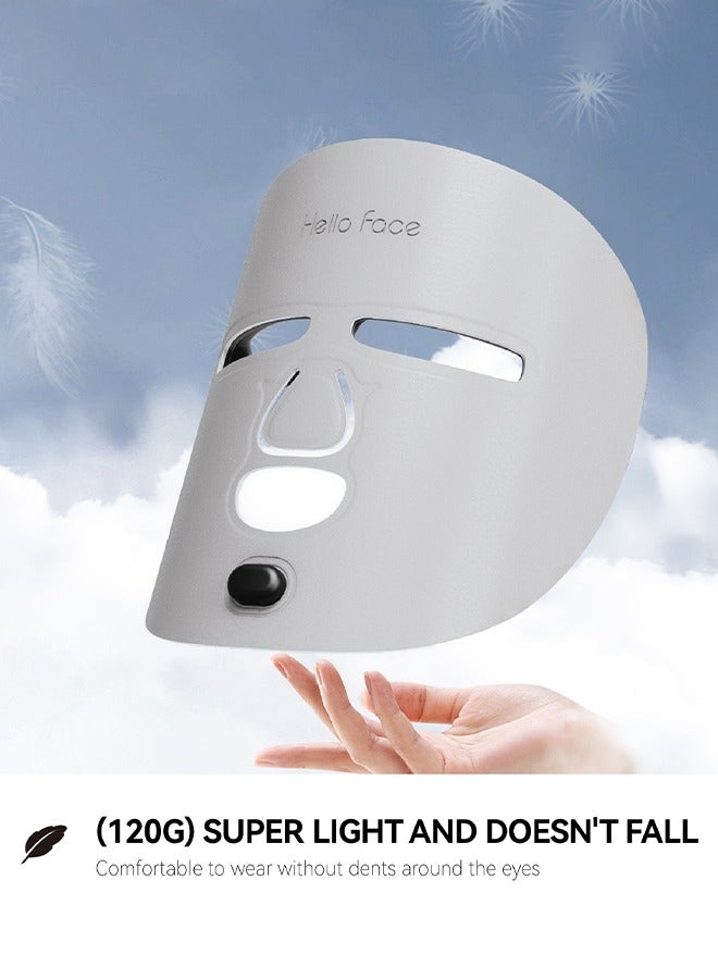 Loquat Blue Red Light Therapy Mask for Face, Red + Infrared Light Therapy Mask for Face, 4 Modes LED Face Mask Skincare at Home, Grey - Image 2