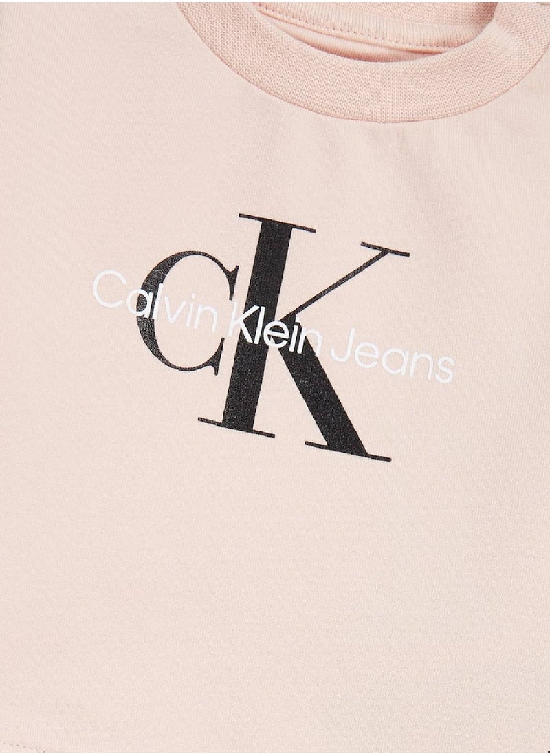 Calvin Klein Jeans Baby's Logo Terry Tracksuit Set, Cotton - Pink  - Image 3