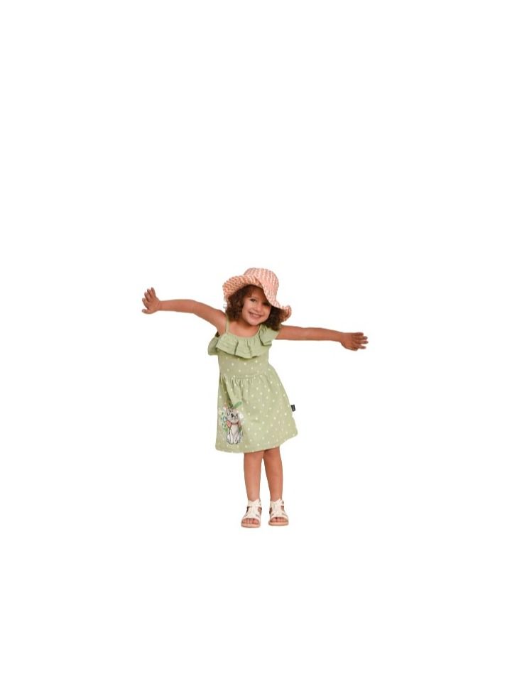 Girl's dress with a bow  mint green 