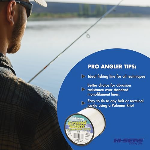 HI-SEAS Grand Slam Fluorocarbon Coated Fishing Line, 15 lb Test, .015" Diameter, Clear, 300 yd - Image 5