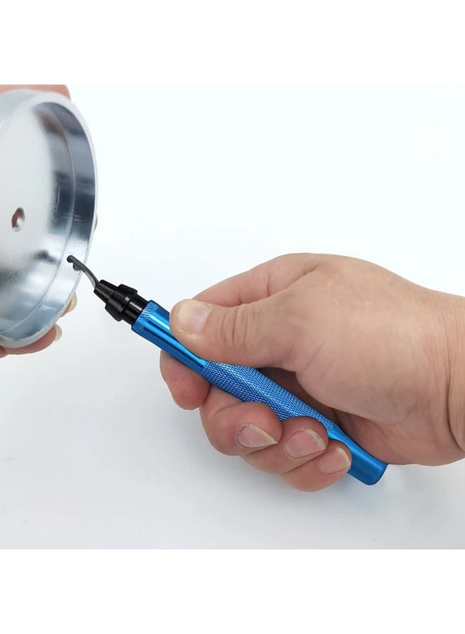 Blue Deburring Tool Set With 10 High Speed Steel Blades For Metal Resin Plastic - Image 3