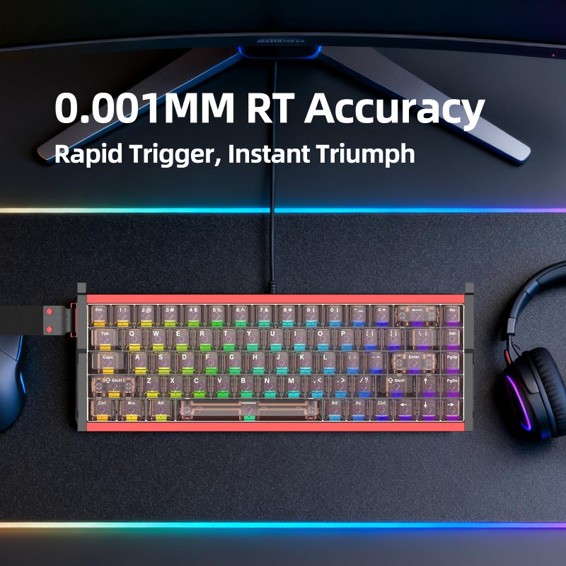 IROK MG68Plus Rapid Trigger,Full Aluminum Alloy Body Magnetic Switch Keyboard,65% TKLï¼ŒPCB Nano-Coating Waterproof,0.001MM Accuracy,256KHZ Single Key Scan Rate,RGB Wired Gaming Keyboard(Black) - Image 4