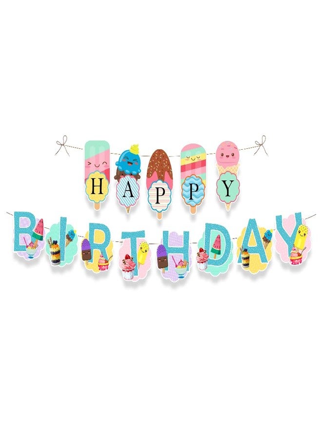 Suruchi Strokes Ice Cream Theme Party Birthday Decoration | Birthday Banner Bunting for Kid Candy Land Theme Party - Image 2