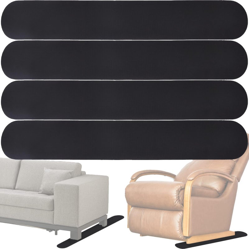 4 Pack AntiSlip Furniture Rail PadsNon Skid Furniture Pads for Recliners Furniture Grippers Gripper Pads Furniture Pads for Hardwood Floors and Carpetfor ReclinersSofacouchesChairs 307inch
