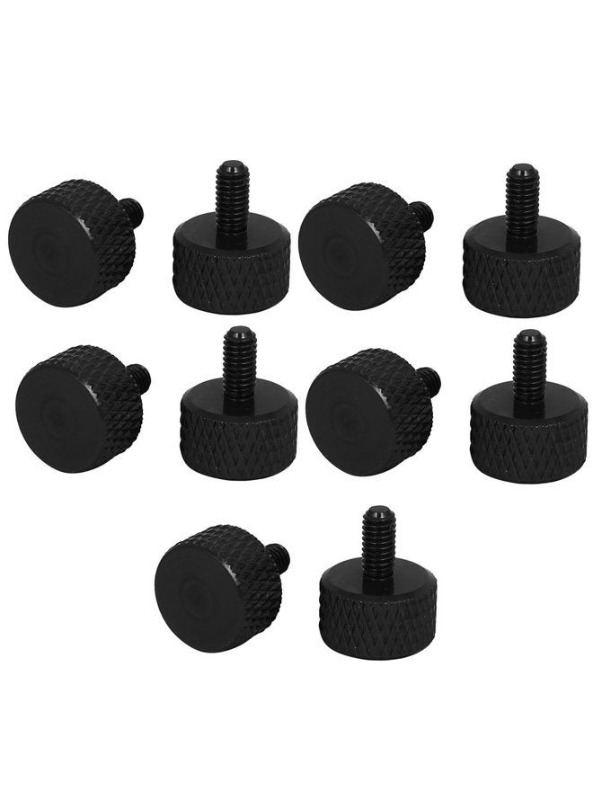 uxcell Computer PC Graphics Card M3x6mm Aluminum Alloy Knurled Thumb Screws Black 10pcs - Image 1