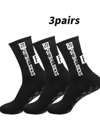 3 pairs of football socks, sports running socks, bottom anti slip silicone dots, professional training mid length socks black - pzsku/ZB7A67CB5EB8A72176CE1Z/45/_/1716003582/8ee9bec7-fd60-440b-8290-5e592c764bff