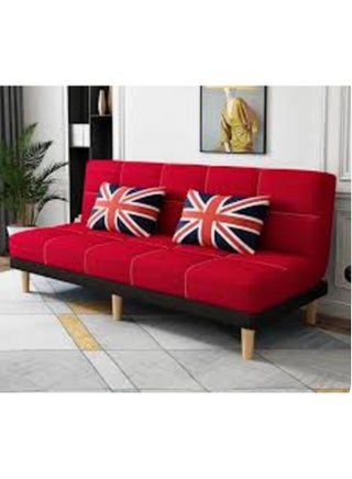 Armless Sofa Bed with Tight-Back Design in modern Blend Fabric (Red Black) - pzsku/ZB7A67CDB8E63280F2B7EZ/45/1746228410/2623a9c0-d83c-4af4-8bc0-b06db9be168a