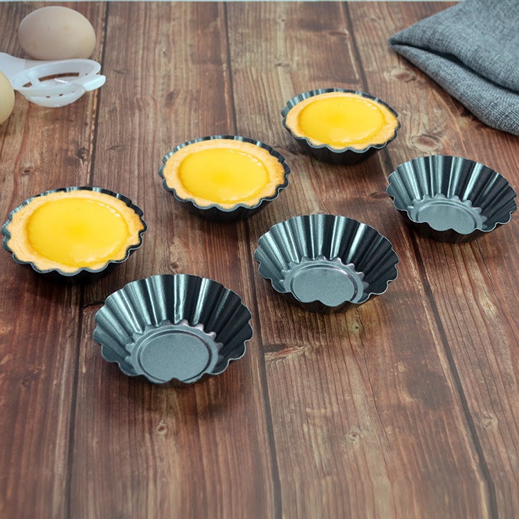 Supply Thickened Carbon Steel Egg Tart Mold Chrysanthemum Cake Mold Diy Baking 7.5Cm Large Egg Tart Mold - Image 3