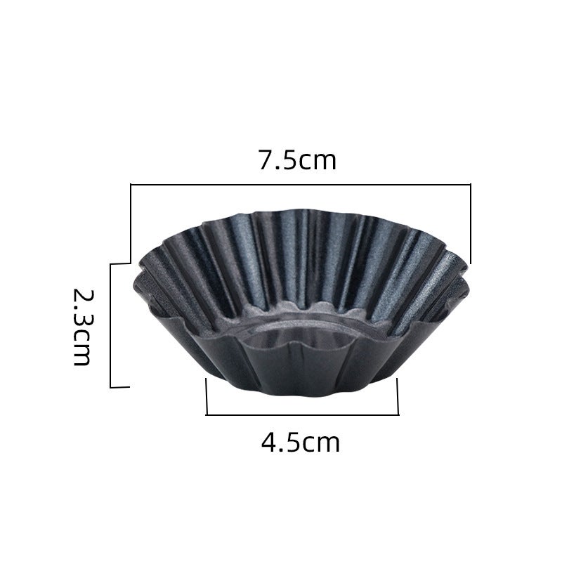 Supply Thickened Carbon Steel Egg Tart Mold Chrysanthemum Cake Mold Diy Baking 7.5Cm Large Egg Tart Mold - Image 5