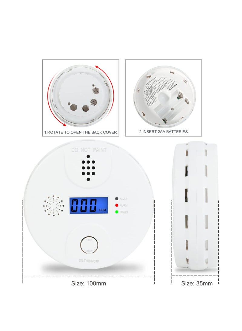 KASTWAVE - Carbon Monoxide Alarm, Digital Display CO Detector Security CO Monoxide Safety with LCD Display and Sound Warning for Home,School,Office - Image 1