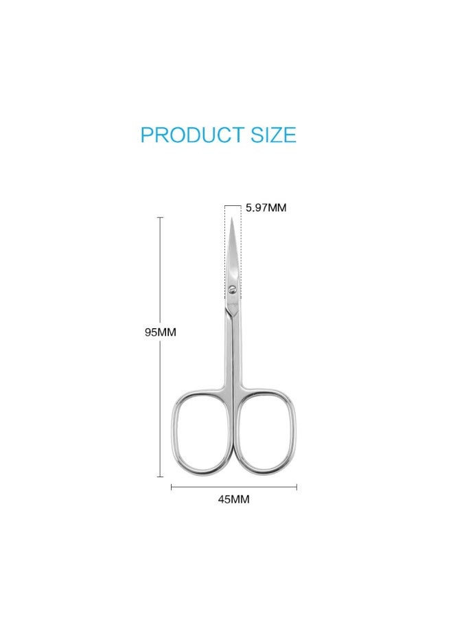 LIVINGO Premium Manicure Nail Scissors Multi-purpose Stainless Steel Cuticle Beauty Grooming Kit for Eyebrow Eyelash Dry Skin Curved Blade 3.5 inch - Image 2