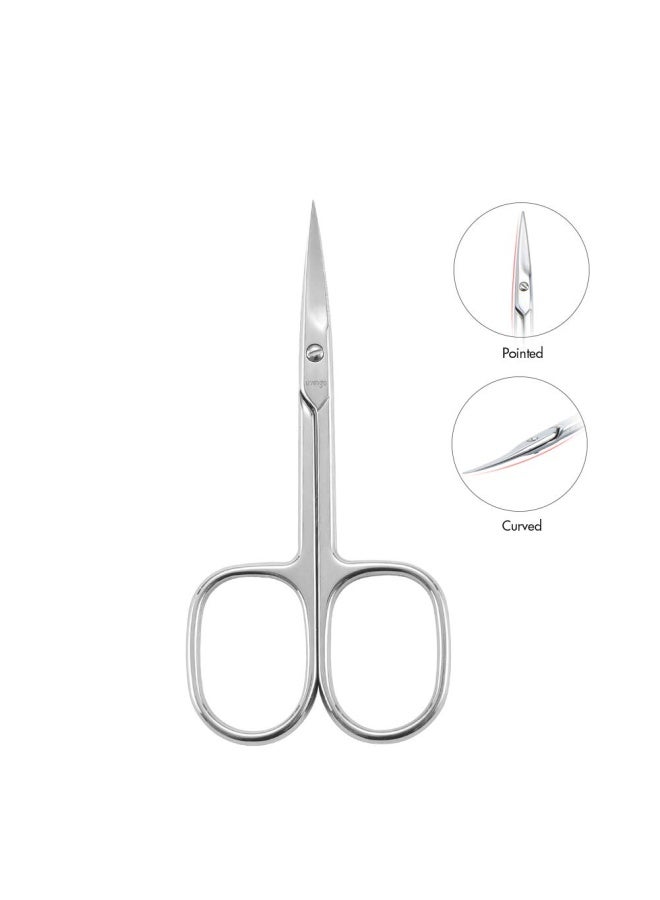 LIVINGO Premium Manicure Nail Scissors Multi-purpose Stainless Steel Cuticle Beauty Grooming Kit for Eyebrow Eyelash Dry Skin Curved Blade 3.5 inch - Image 4