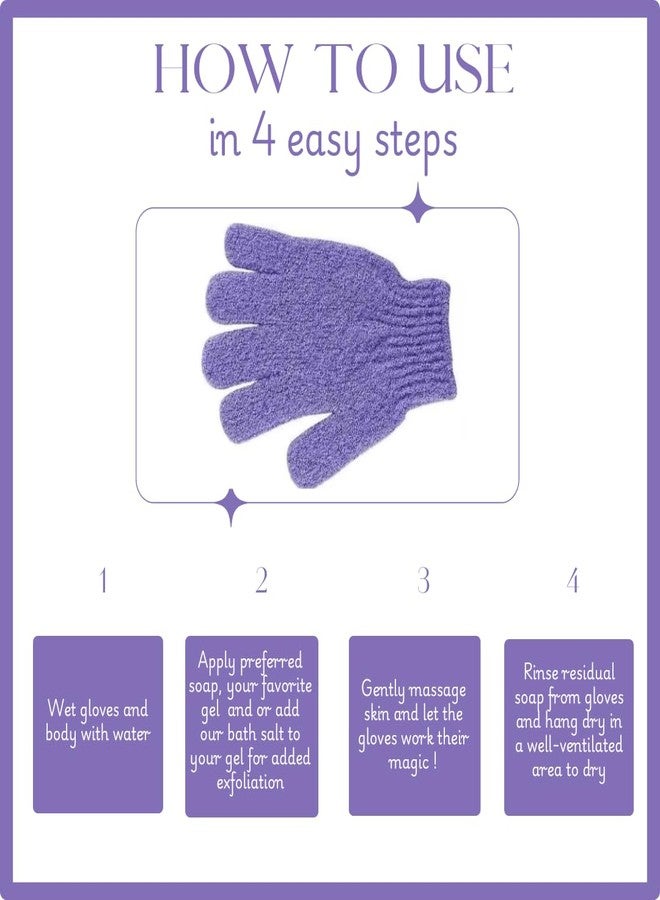 Harmony N More Exfoliating Glove – Shower Gloves & Body Scrubber Mitt for Women & Men – Textured Nylon Exfoliating Mitt for Shower – Scrub Gloves Exfoliating Dead Skin Remover – 1 Pair Lavender - Image 3