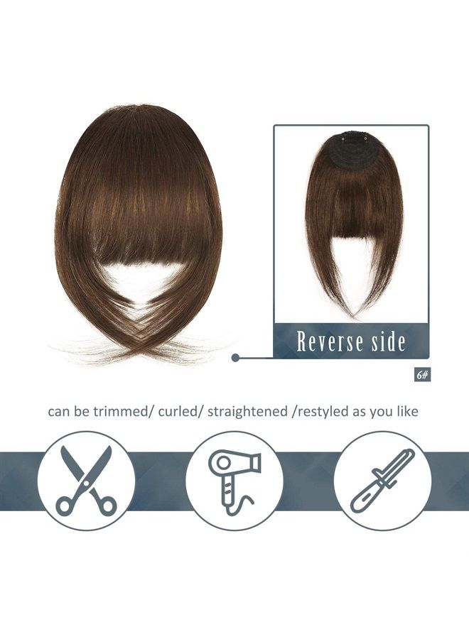 BARSDAR Clip in Bangs, BARSDAR 100% Human Hair Bangs Extensions French Bangs Neat Bangs with Temples Clip on Fringe Bangs Real Hair for Women Natural Color Washable/Dyeable(French-Golden Chestnut Brown) - Image 2