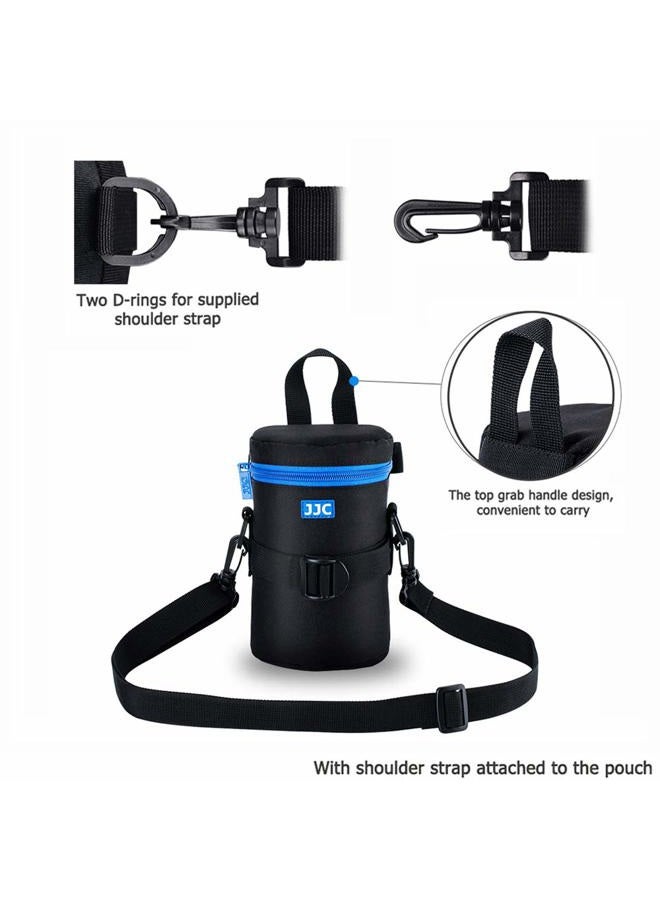 JJC Camera Lens Pouch Case for Canon RF 85mm EF-S 55-250mm EF 24-70mm Nikon Nikkor AF 70-300mm & More, Zipper Polyester Lens Protective Bag Interior Size 3.1x6.1” - Image 2