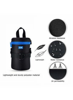 JJC Camera Lens Pouch Case for Canon RF 85mm EF-S 55-250mm EF 24-70mm Nikon Nikkor AF 70-300mm & More, Zipper Polyester Lens Protective Bag Interior Size 3.1x6.1”  - Image 3
