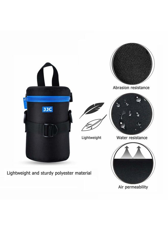 JJC Camera Lens Pouch Case for Canon RF 85mm EF-S 55-250mm EF 24-70mm Nikon Nikkor AF 70-300mm & More, Zipper Polyester Lens Protective Bag Interior Size 3.1x6.1” - Image 3
