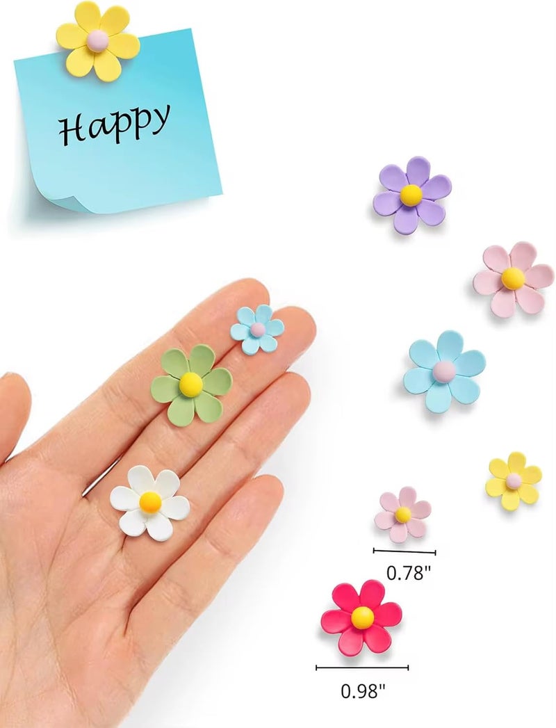 WARMINGO DE 15 Pc Flower Fridge Magnets for Refrigerator | Cute & Stylish Kitchen Decor Magnets | Decorative Magnetic Hold for Notes & Photos - Image 3