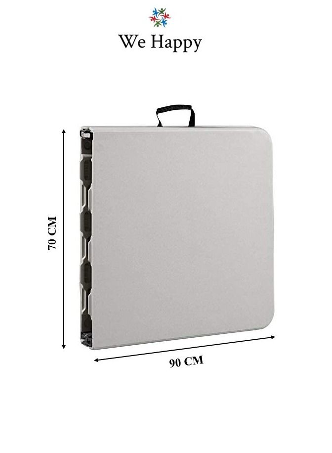 We Happy Foldable Heavy Duty White 6ft Plastic Table for Indoor Outdoor Parties Picnic Camping Wedding BBQ Catering Garden Dining Portable Utility Gear - Image 4