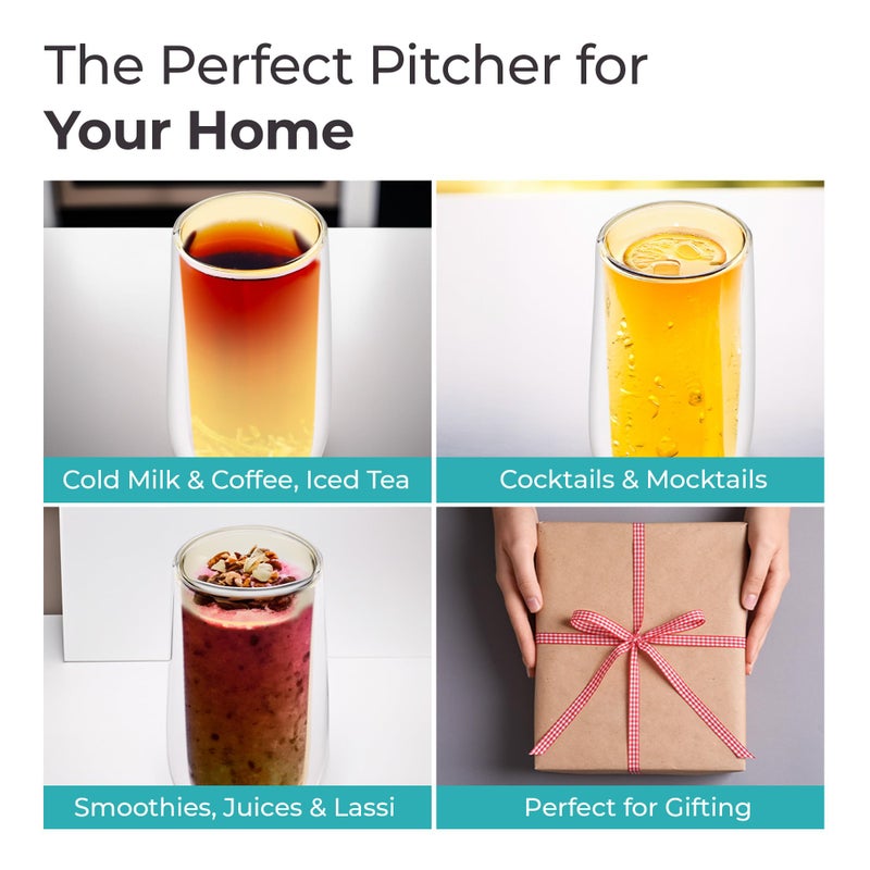 The Better Home UMAI Double Wall Borosilicate Glass Coffee Mug | Cups Set of 2-240ml Each | High Thermal Resistance | Microwave & Dishwasher Safe | Gifting Pack for Friends/Family/Couples | Yellow - Image 4