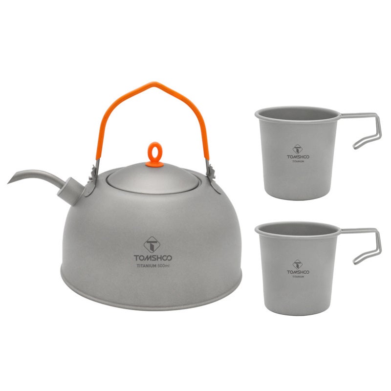 Small Coffee Pots: 100% Pure Titanium Lightweight Design, Coffee Drip Spout, Wide Mouth - Food-grade Silicone Spout, Hot Water Kettle for Camping, Hiking, Backpacking, Picnic - Image 2