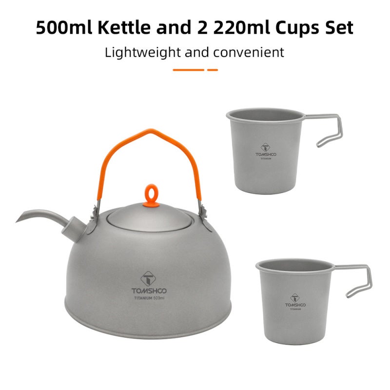 Small Coffee Pots: 100% Pure Titanium Lightweight Design, Coffee Drip Spout, Wide Mouth - Food-grade Silicone Spout, Hot Water Kettle for Camping, Hiking, Backpacking, Picnic - Image 5