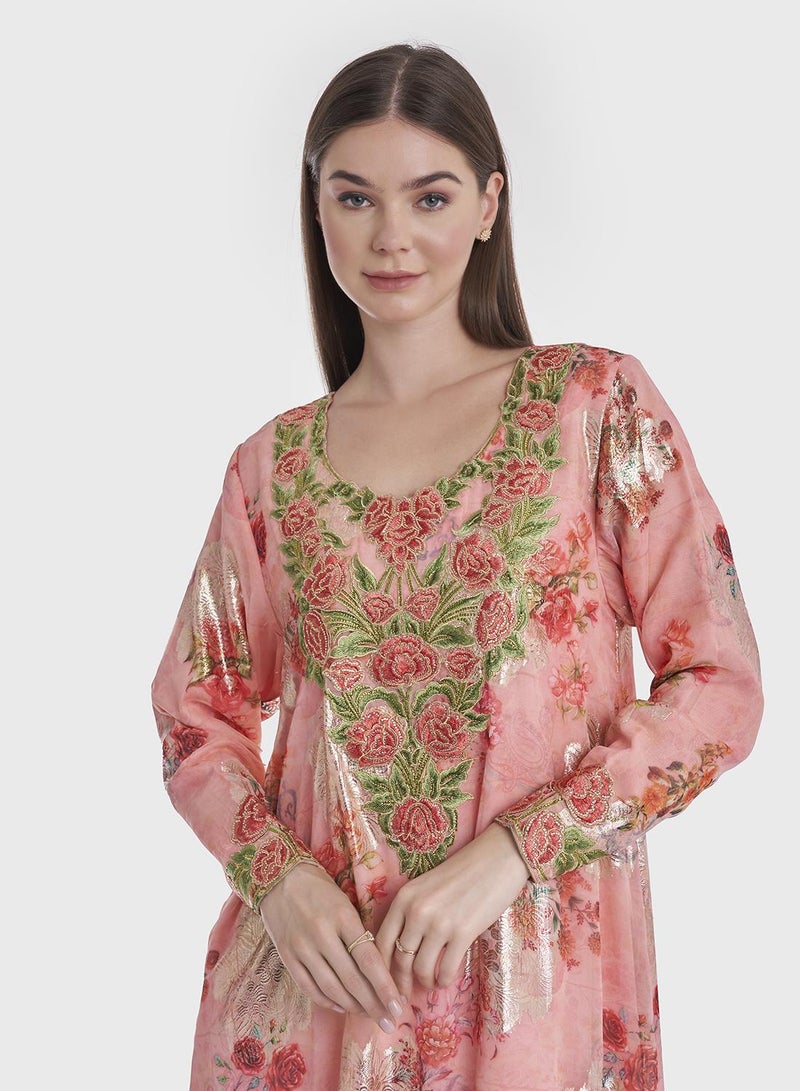 KASHKHA Printed Lurex Jalabiya - Image 3