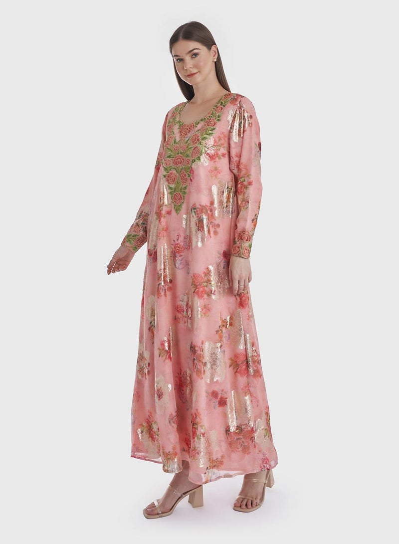 KASHKHA Printed Lurex Jalabiya - Image 5