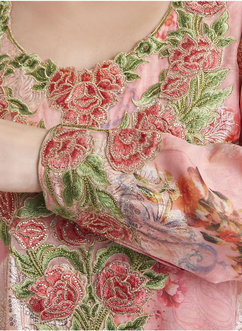 KASHKHA Printed Lurex Jalabiya