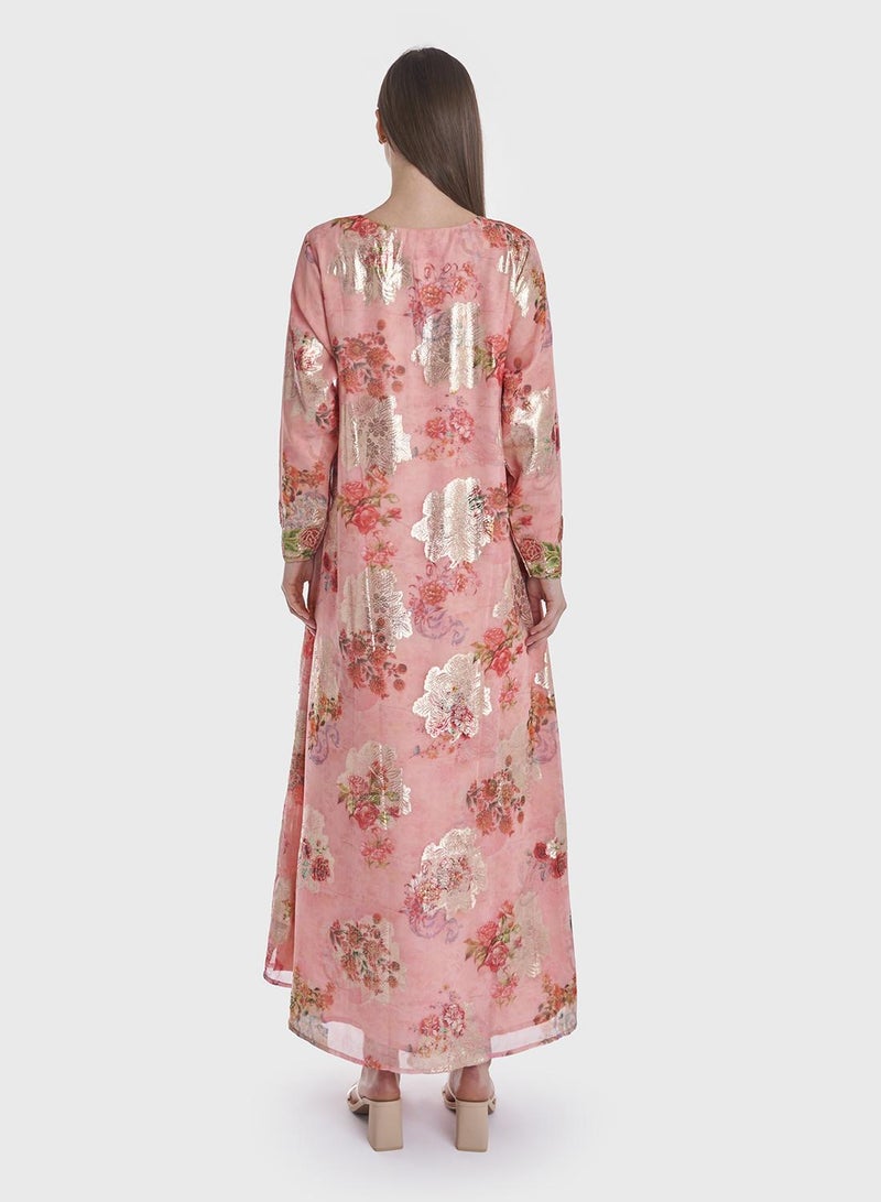 KASHKHA Printed Lurex Jalabiya - Image 2