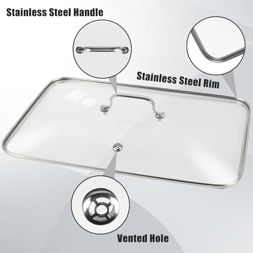 Vayepro Griddle Glass Lid for Vayepro 17-inch flat griddle, Clear Pot Cover Accessories, Glass Basting, Keep Warm and Prevent Splashing - Image 5