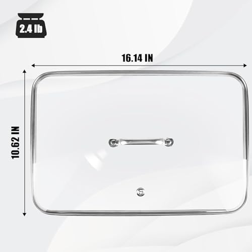 Vayepro Griddle Glass Lid for Vayepro 17-inch flat griddle, Clear Pot Cover Accessories, Glass Basting, Keep Warm and Prevent Splashing - Image 2