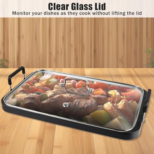 Vayepro Griddle Glass Lid for Vayepro 17-inch flat griddle, Clear Pot Cover Accessories, Glass Basting, Keep Warm and Prevent Splashing - Image 4