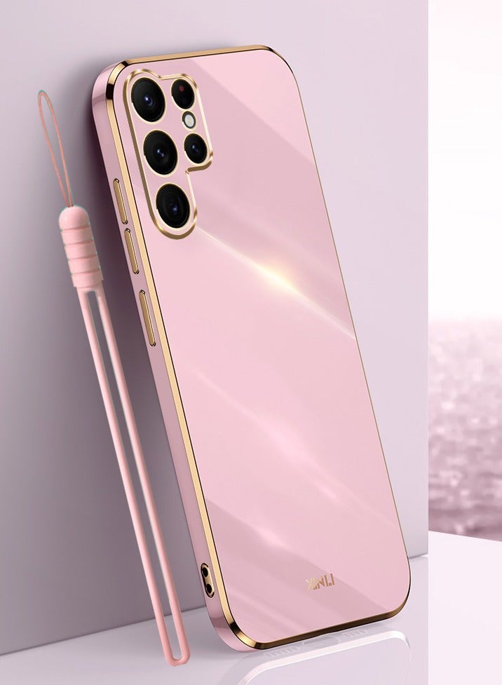 ICARLUS For Samsung Galaxy S26 Ultra 5G Case Glossy Electroplating TPU Protective Cover Gold-Pink - Image 1