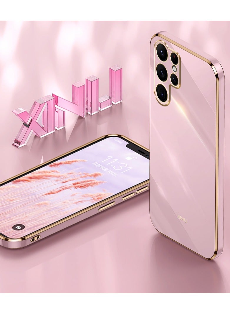 ICARLUS For Samsung Galaxy S26 Ultra 5G Case Glossy Electroplating TPU Protective Cover Gold-Pink - Image 2