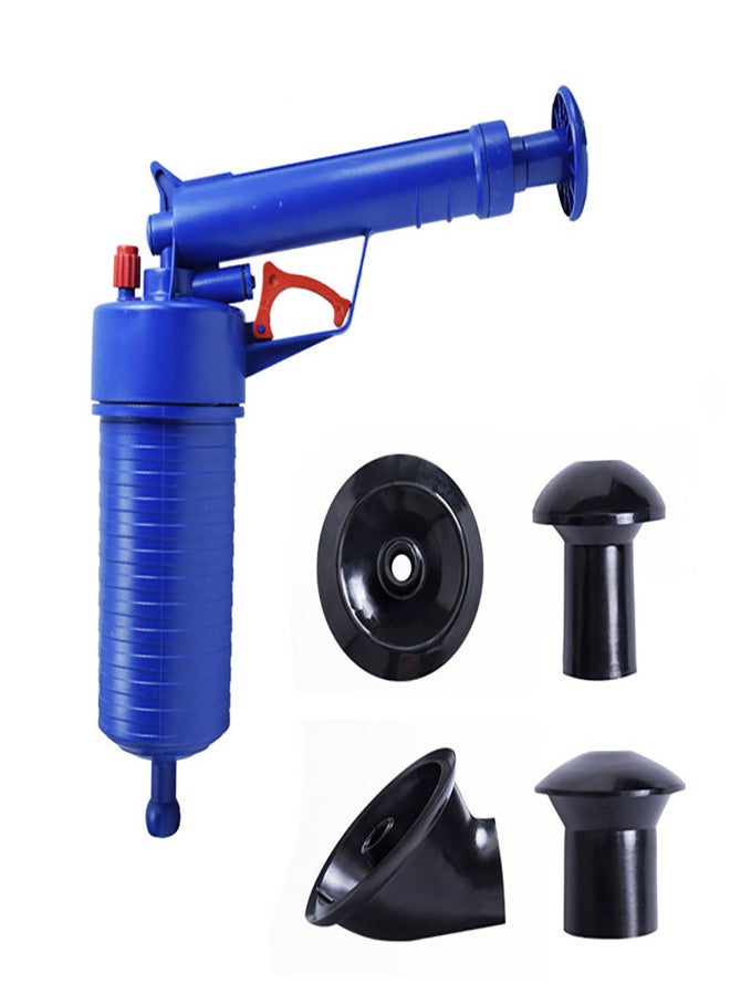 Air Plunger for Toilet Blue Household Air Toilet Drain Blaster Plunger for Floor Drain Sink Sewer Bathtub - Image 1