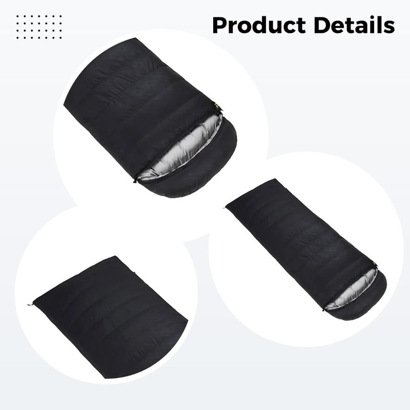 Envelope Style Down Sleeping Bag - Oversized 82.7 X 31.5 in for Outdoor Adventures and Travel - Image 5